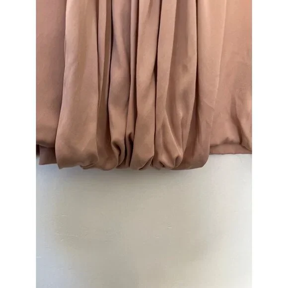 Anne Valerie hash pink silk gathered pleated middle bubble hem mini skirt M - Picture 4 of 10